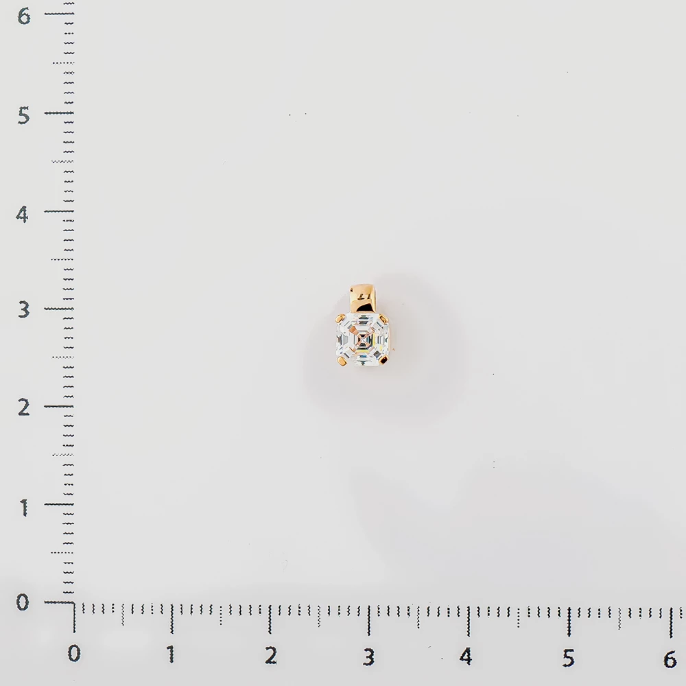 Подвес с фианитом из красного золота 585 пробы