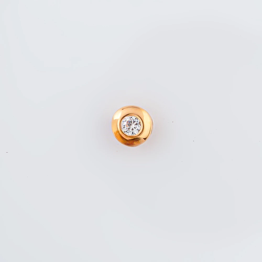 Подвес с фианитом из красного золота 585 пробы