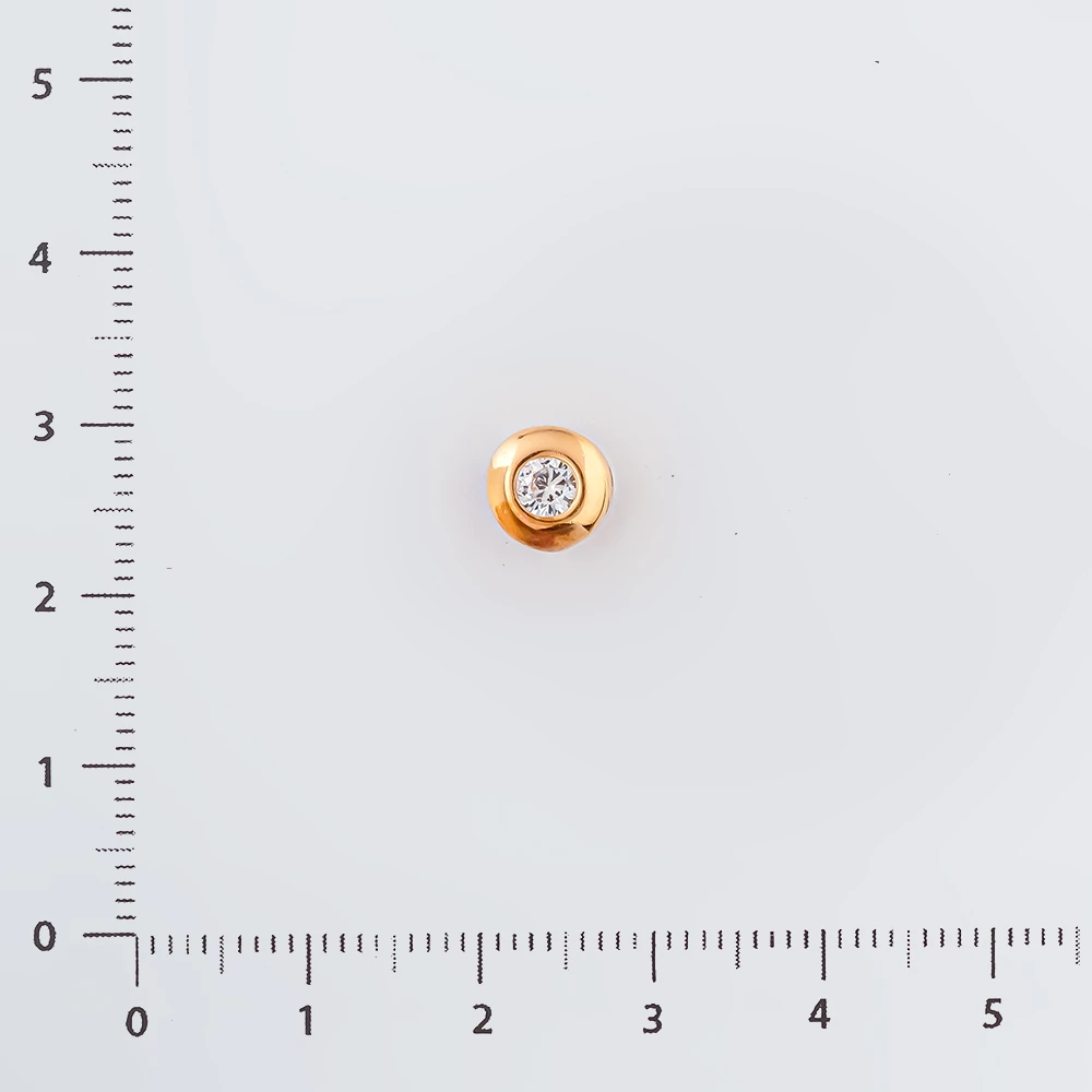 Подвес с фианитом из красного золота 585 пробы