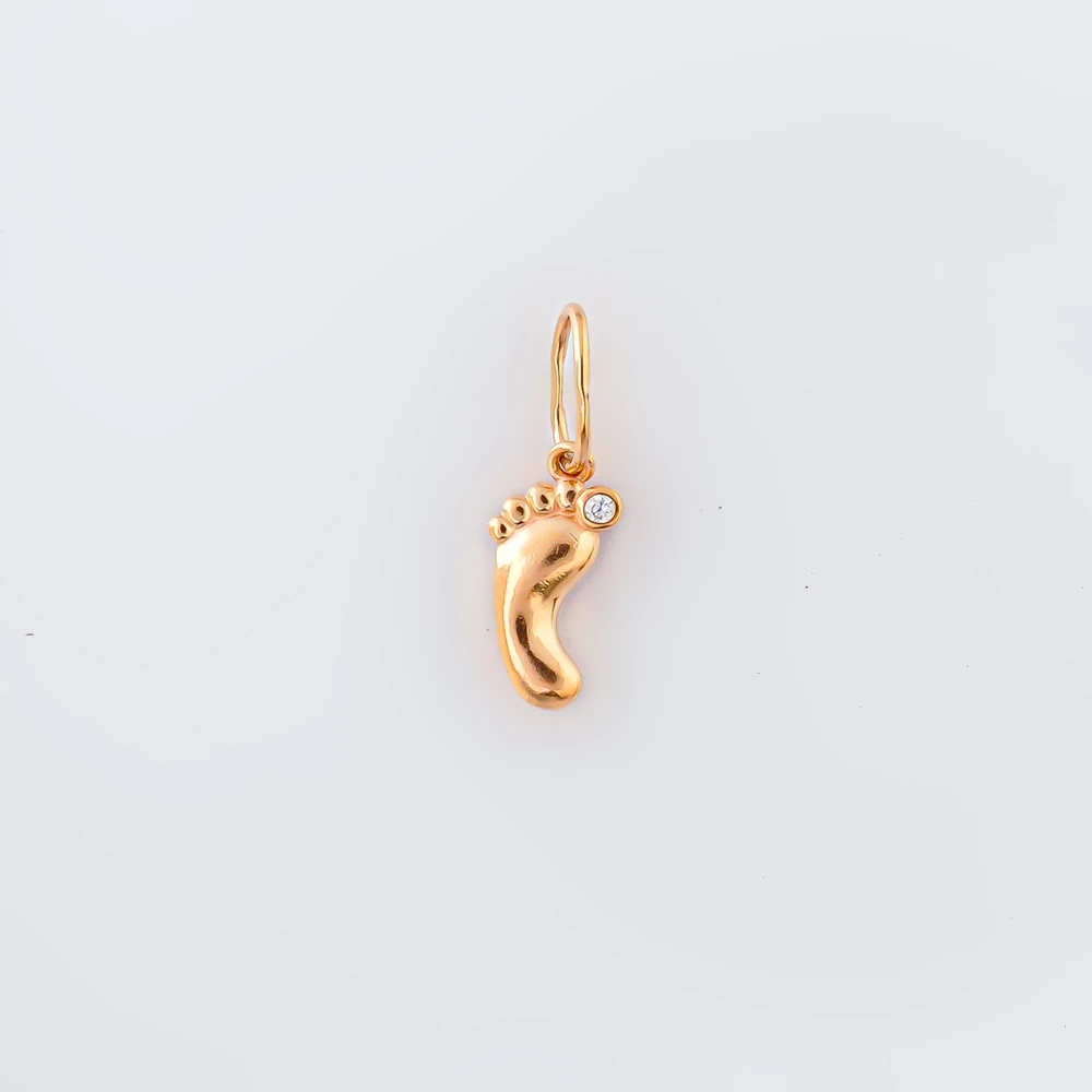 Подвес с фианитом из красного золота 585 пробы