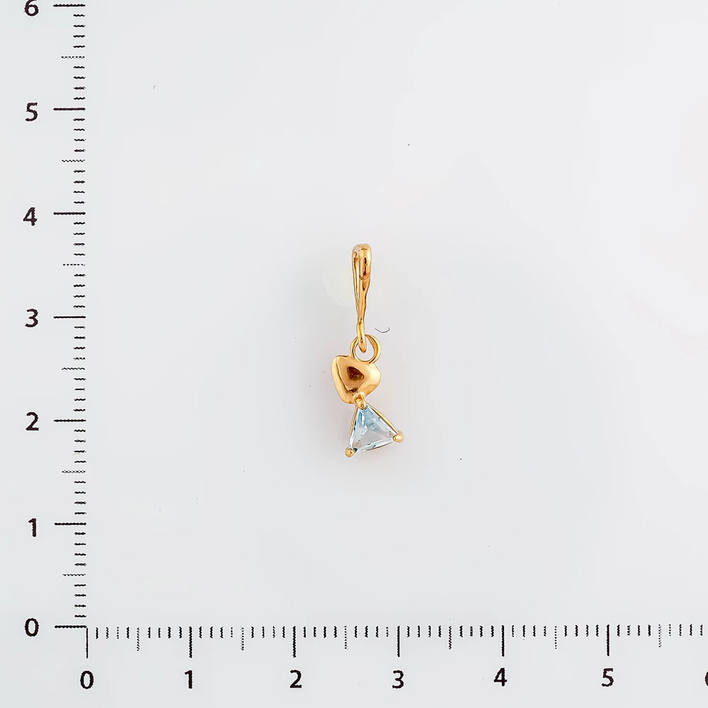 Подвес с фианитом из красного золота 585 пробы