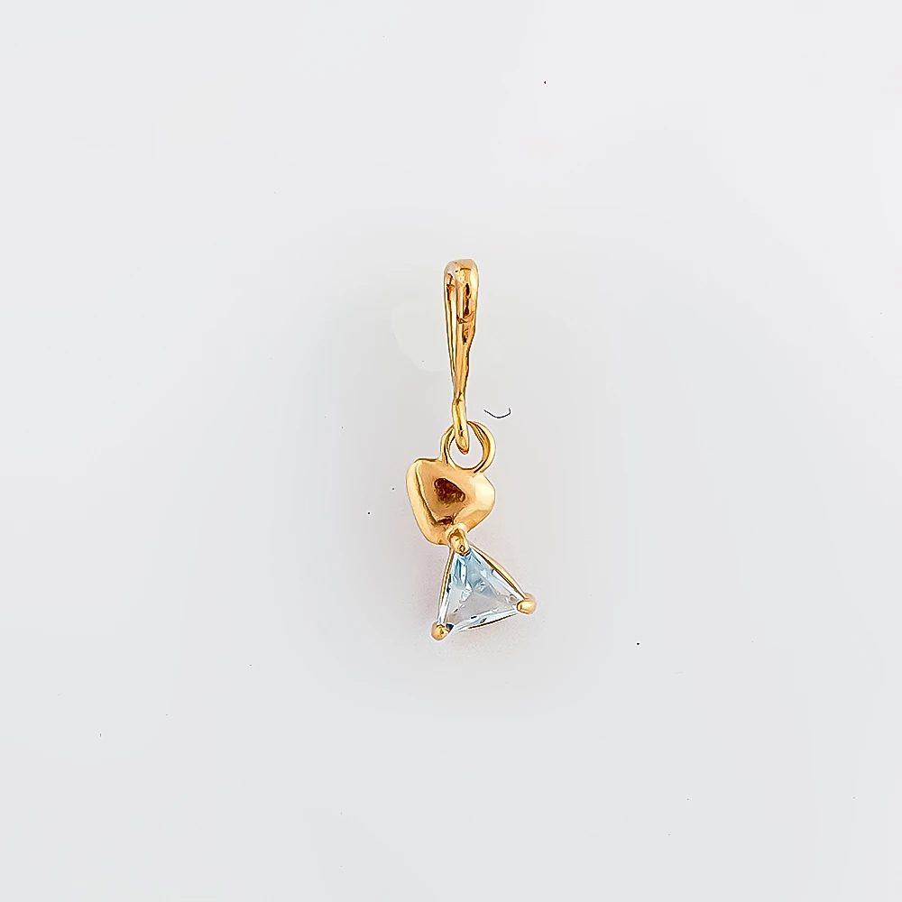 Подвес с фианитом из красного золота 585 пробы