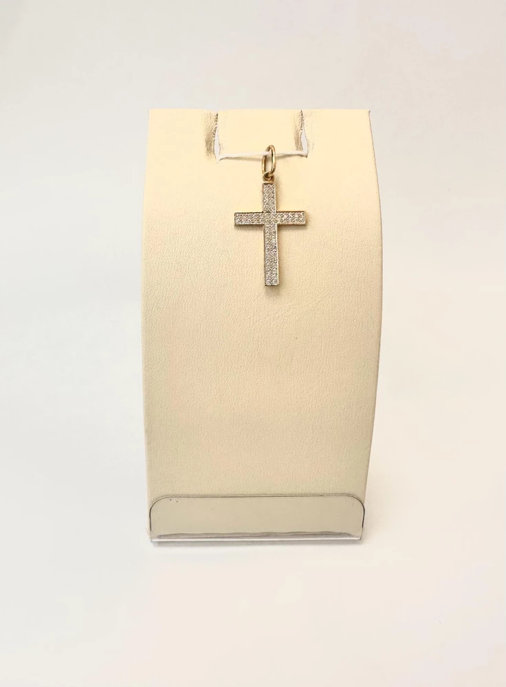 Подвес с фианитом из красного золота 585 пробы