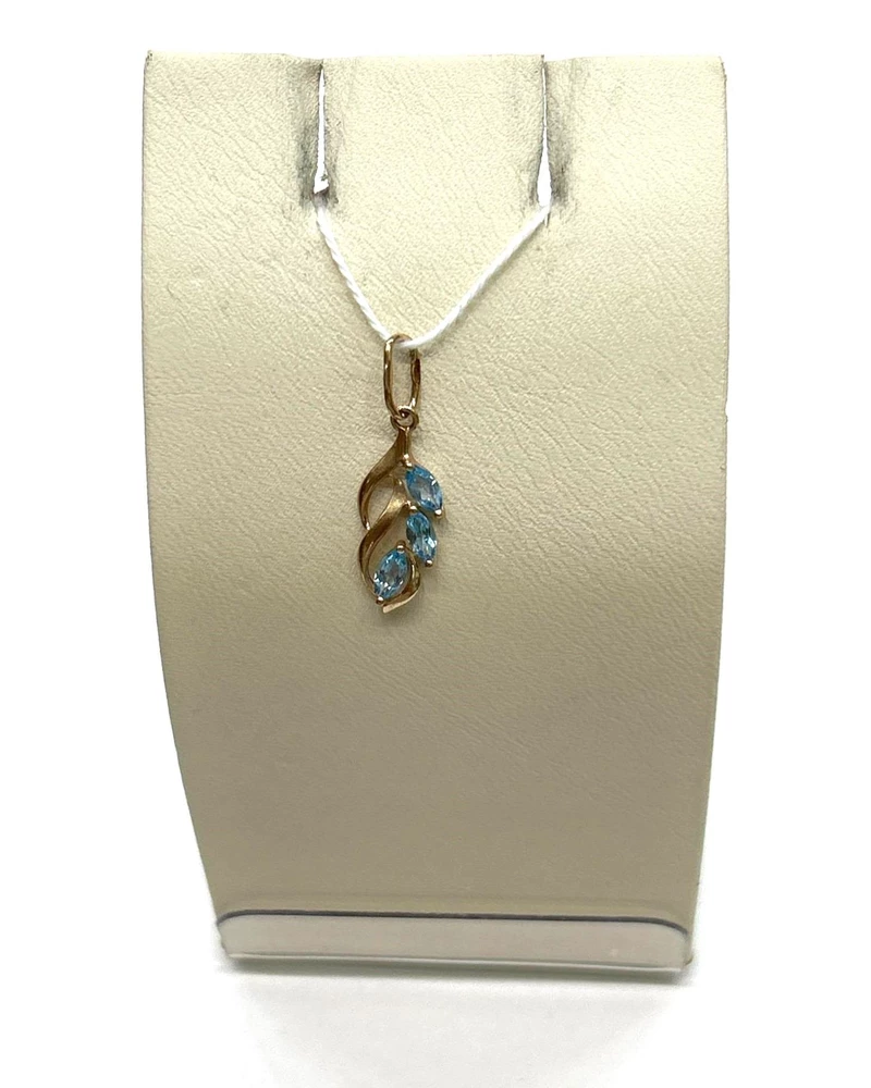 Подвес с топазом из красного золота 585 пробы