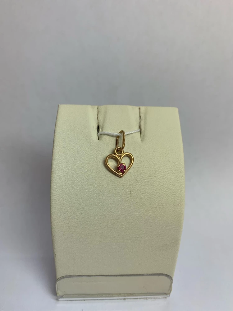 Подвес с фианитом из красного золота 583 пробы