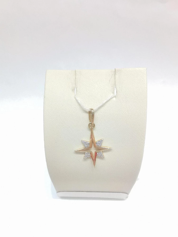 Подвес с фианитом из красного золота 585 пробы