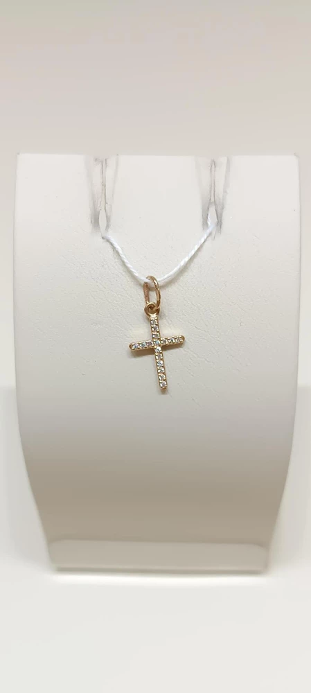 Подвес с фианитом из красного золота 585 пробы