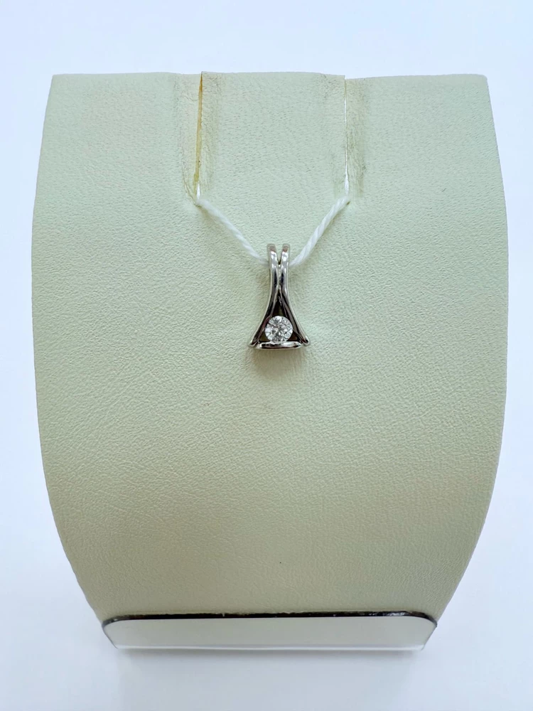 Подвес с фианитом из белого золота 585 пробы