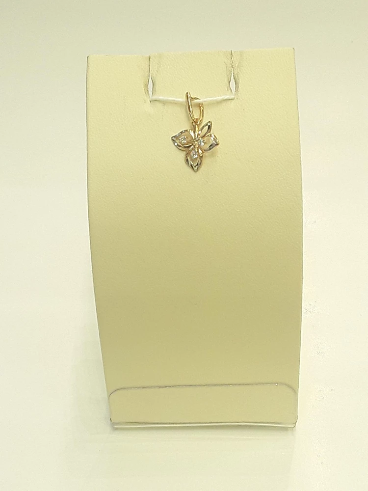 Подвес с фианитом из красного золота 585 пробы