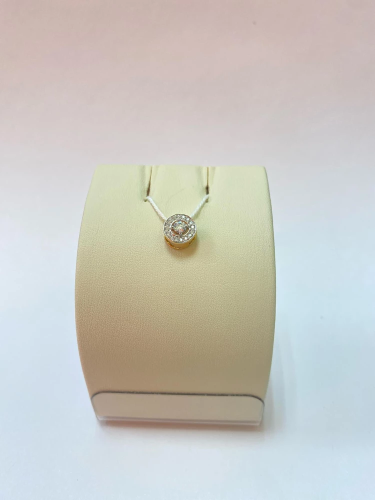 Подвес с фианитом из красного золота 585 пробы