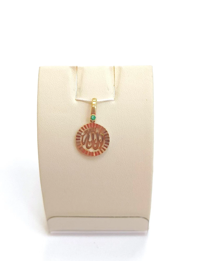 Подвес с фианитом из красного золота 585 пробы