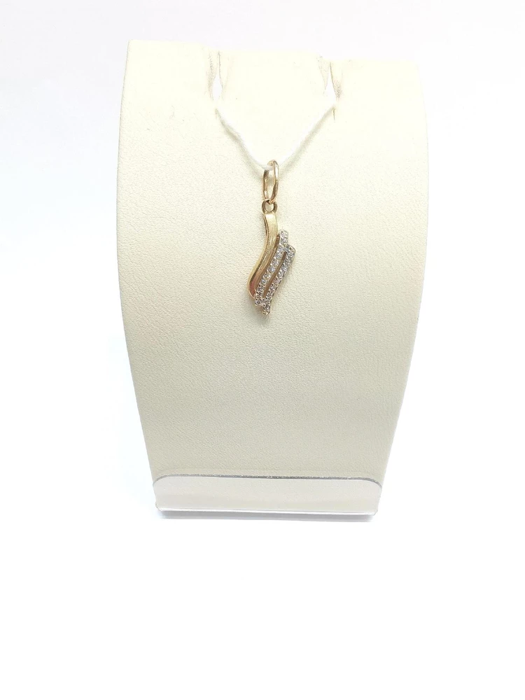 Подвес с фианитом из красного золота 585 пробы