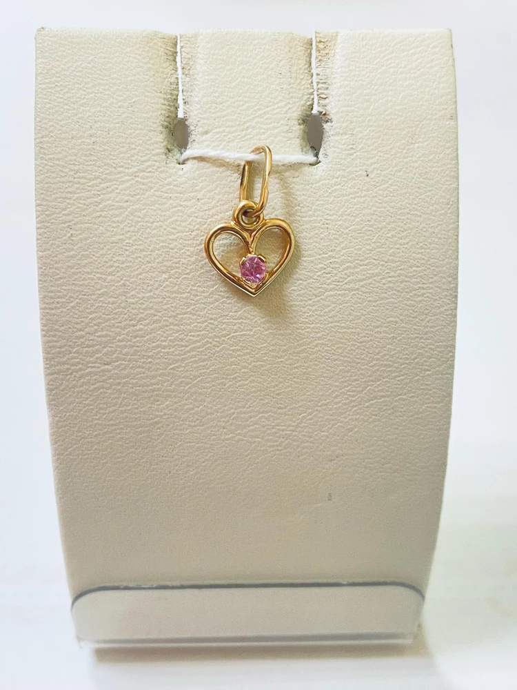 Подвес с фианитом из красного золота 583 пробы