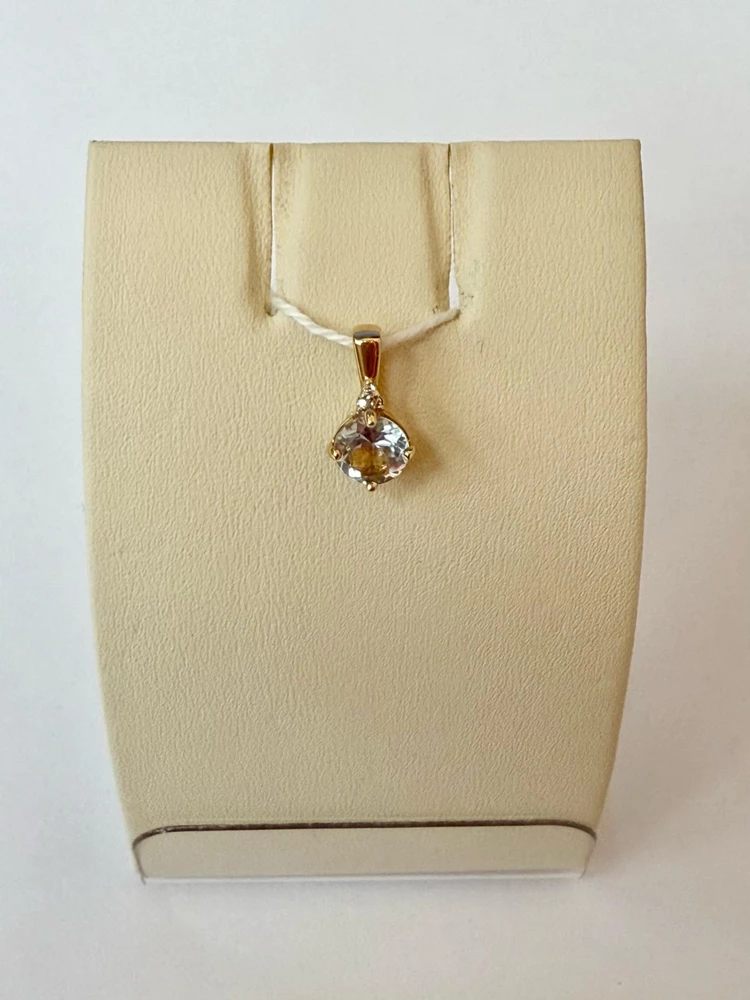 Подвес с топазом из красного золота 585 пробы