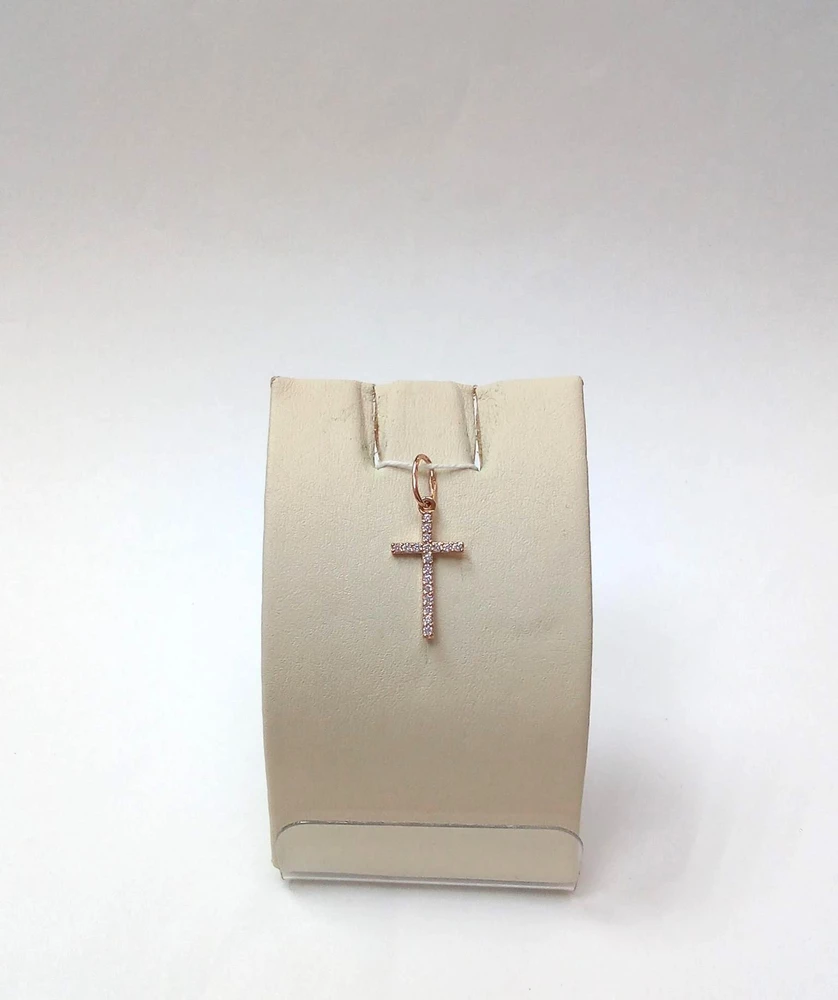 Подвес с фианитом из красного золота 585 пробы