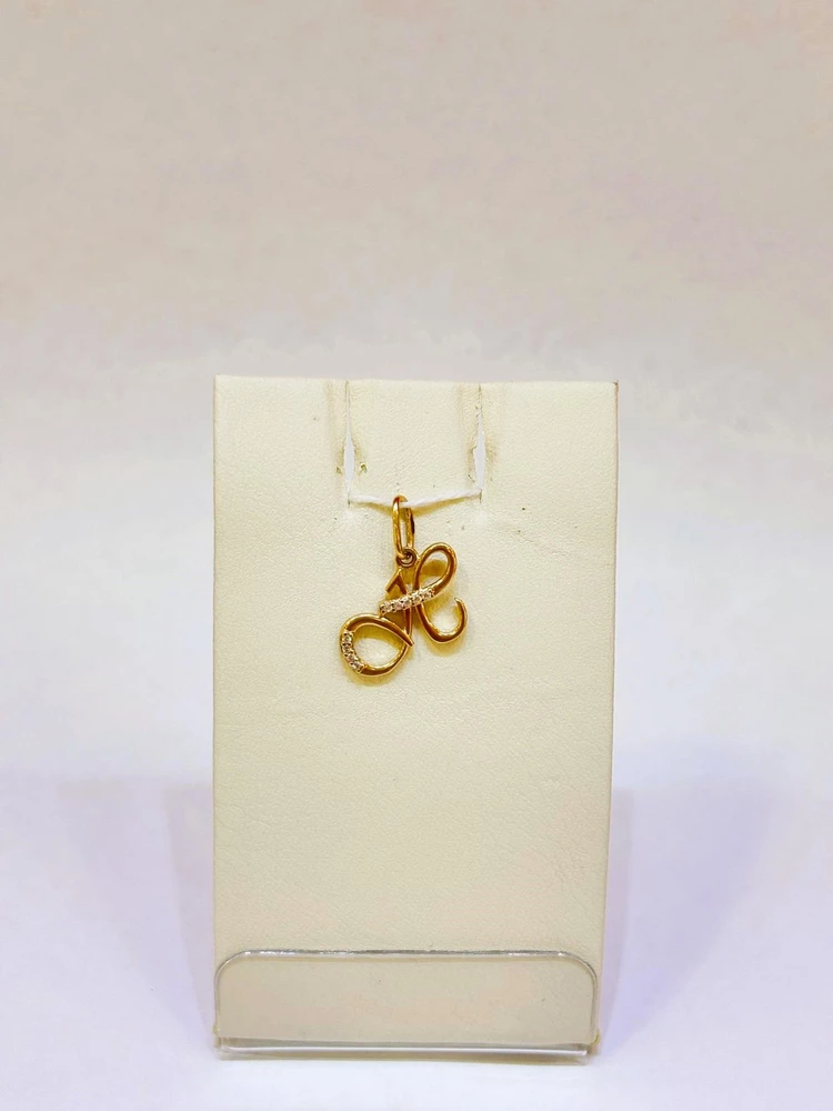 Подвес с фианитом из красного золота 585 пробы