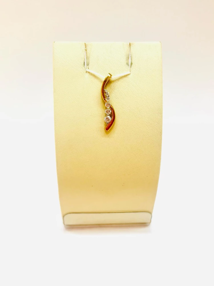 Подвес с фианитом из красного золота 585 пробы