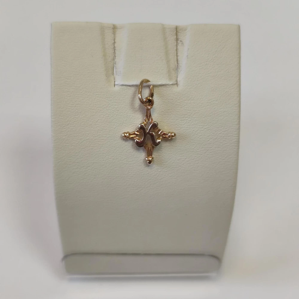 Подвес с фианитом из красного золота 585 пробы