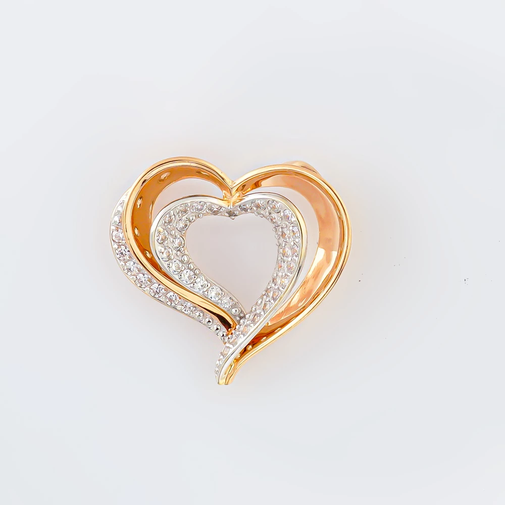 Подвес с фианитом из красного золота 585 пробы