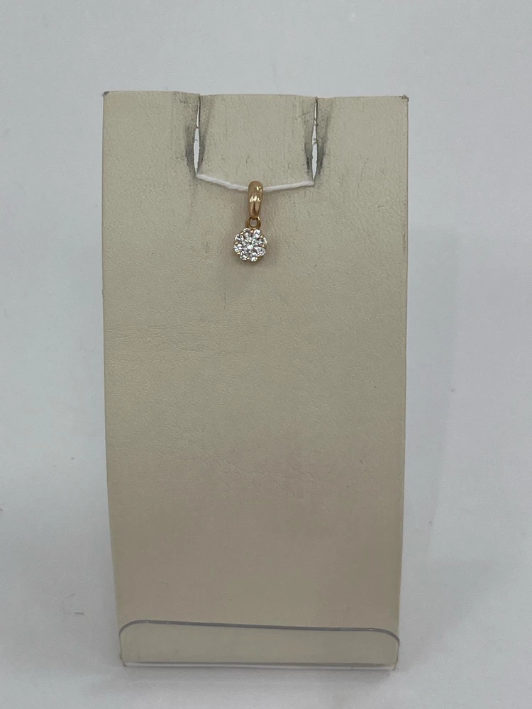 Подвес с фианитом из красного золота 585 пробы