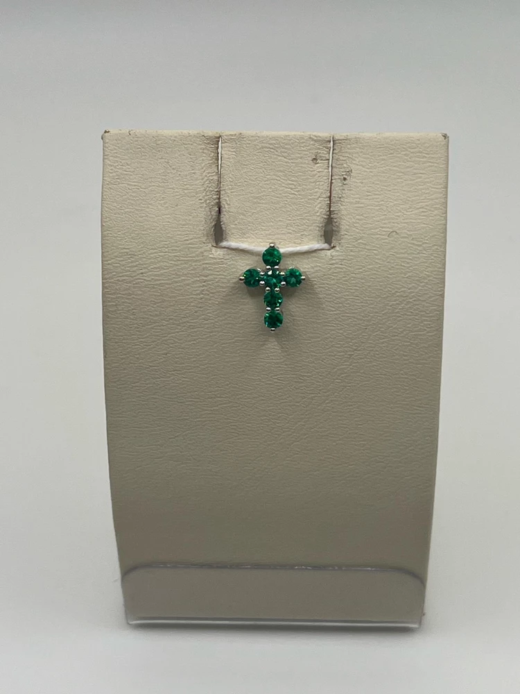 Подвес с фианитом из белого золота 585 пробы