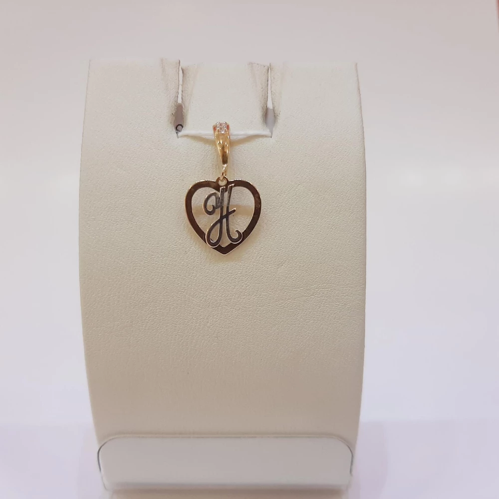 Подвес с фианитом из красного золота 585 пробы