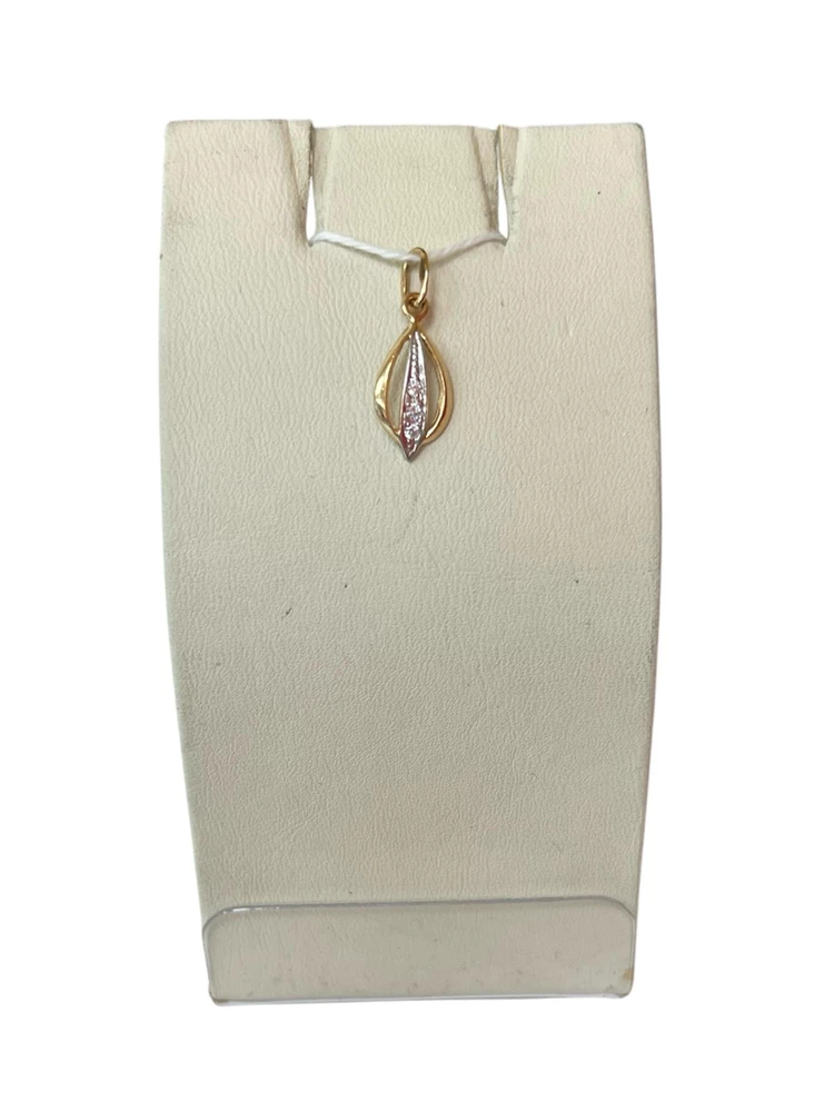 Подвес с фианитом из красного золота 585 пробы