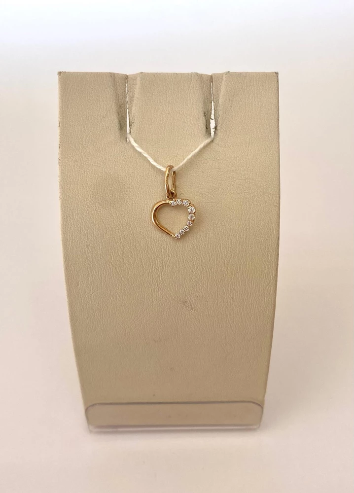 Подвес с фианитом из красного золота 585 пробы