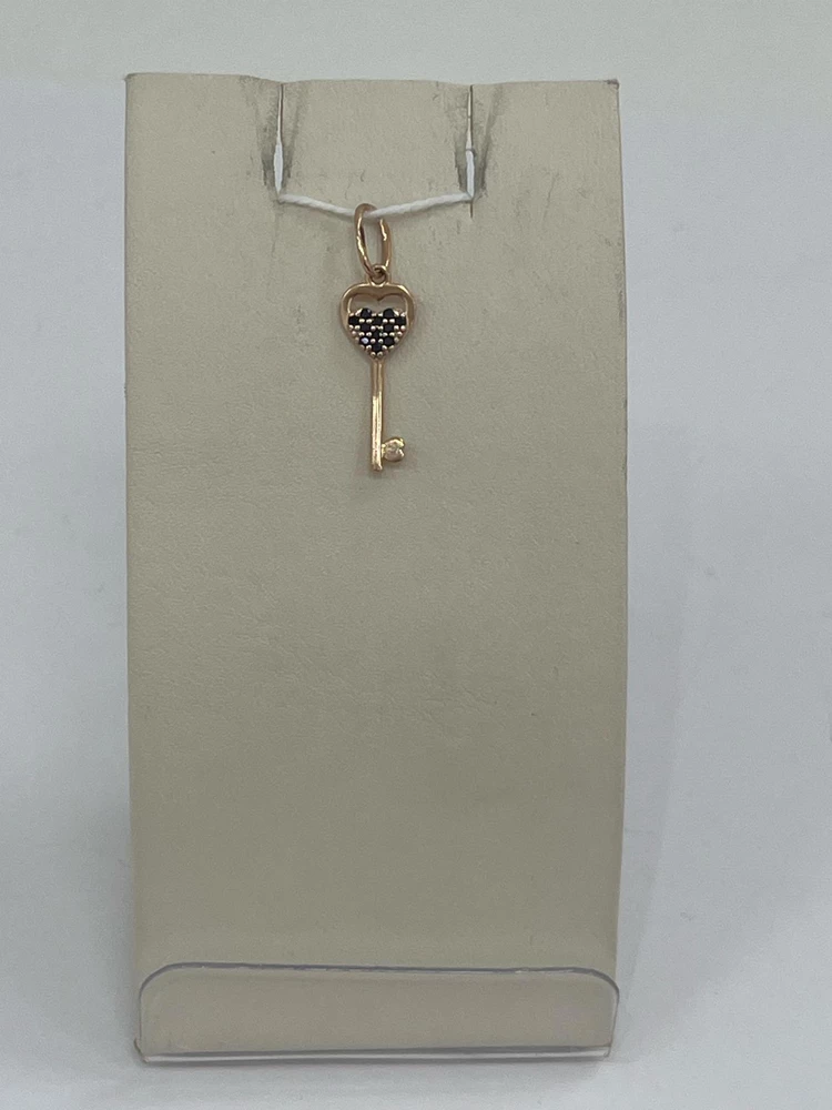 Подвес с фианитом из красного золота 585 пробы