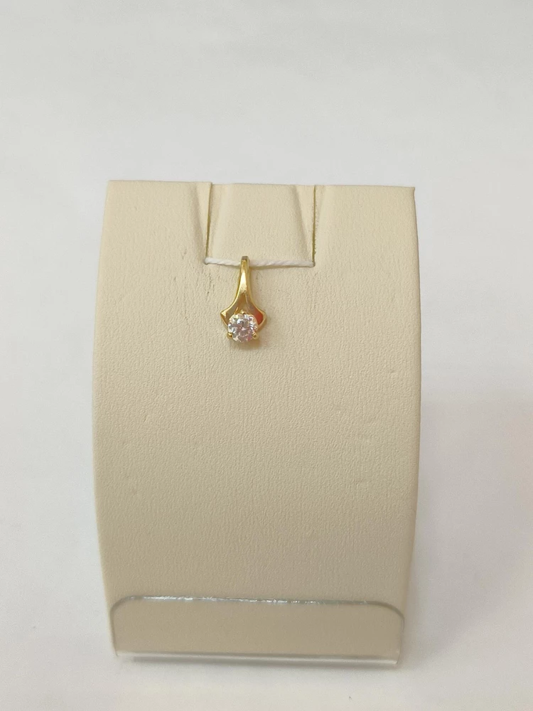 Подвес с фианитом из красного золота 585 пробы