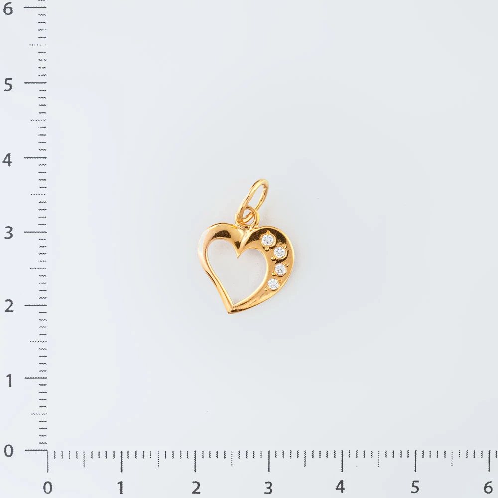 Подвес с фианитом из красного золота 585 пробы