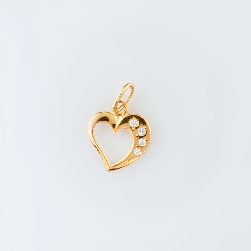 Подвес с фианитом из красного золота 585 пробы