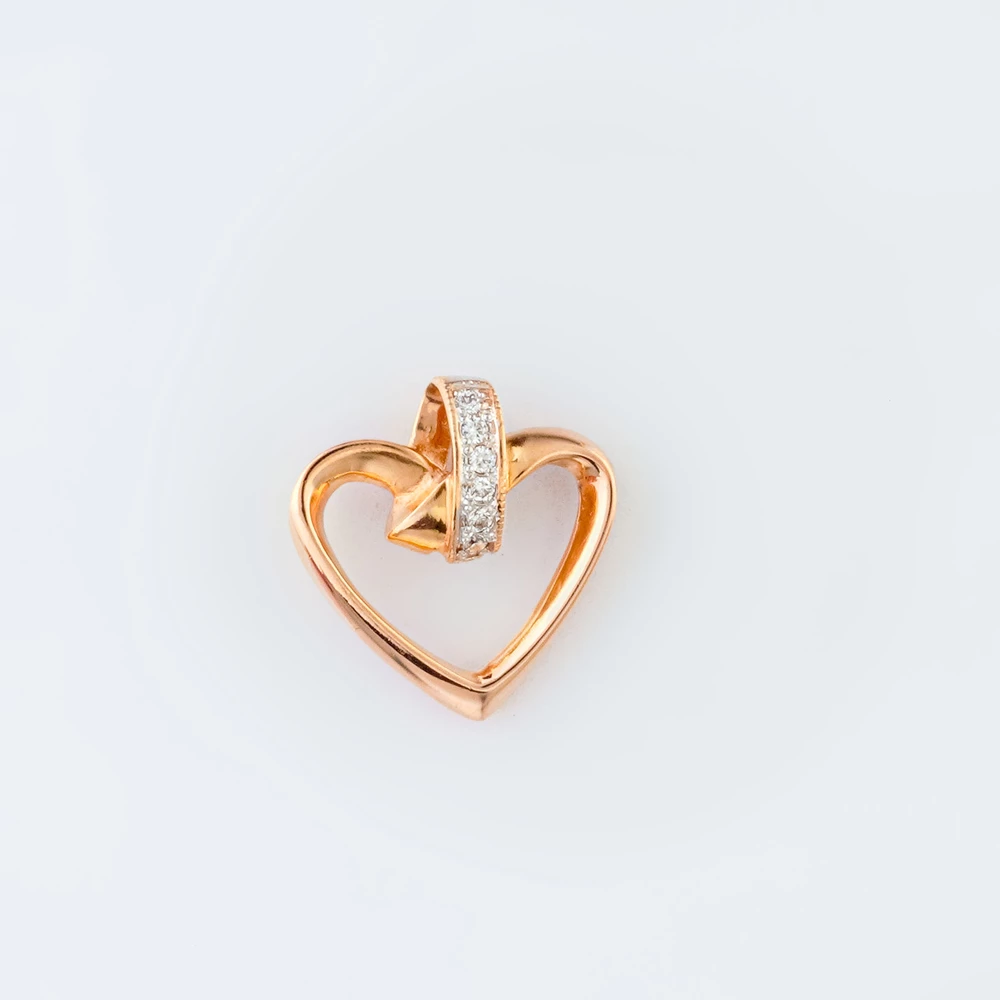 Подвес с бриллиантом из красного золота 585 пробы