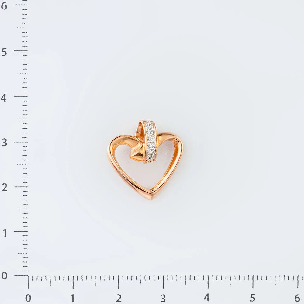 Подвес с бриллиантом из красного золота 585 пробы