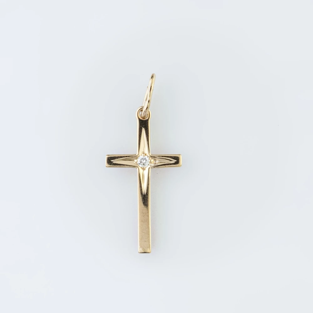 Подвес с бриллиантом из белого золота 585 пробы