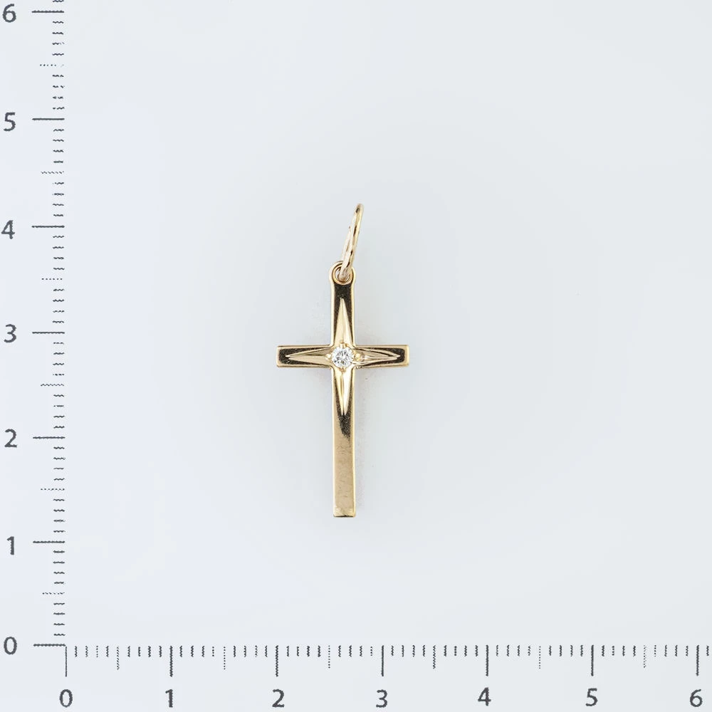 Подвес с бриллиантом из белого золота 585 пробы