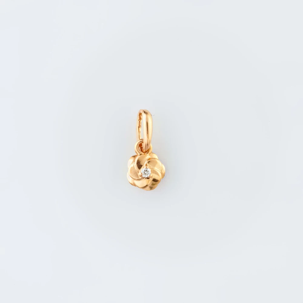 Подвес с бриллиантом из красного золота 585 пробы