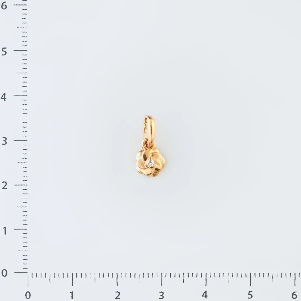 Подвес с бриллиантом из красного золота 585 пробы