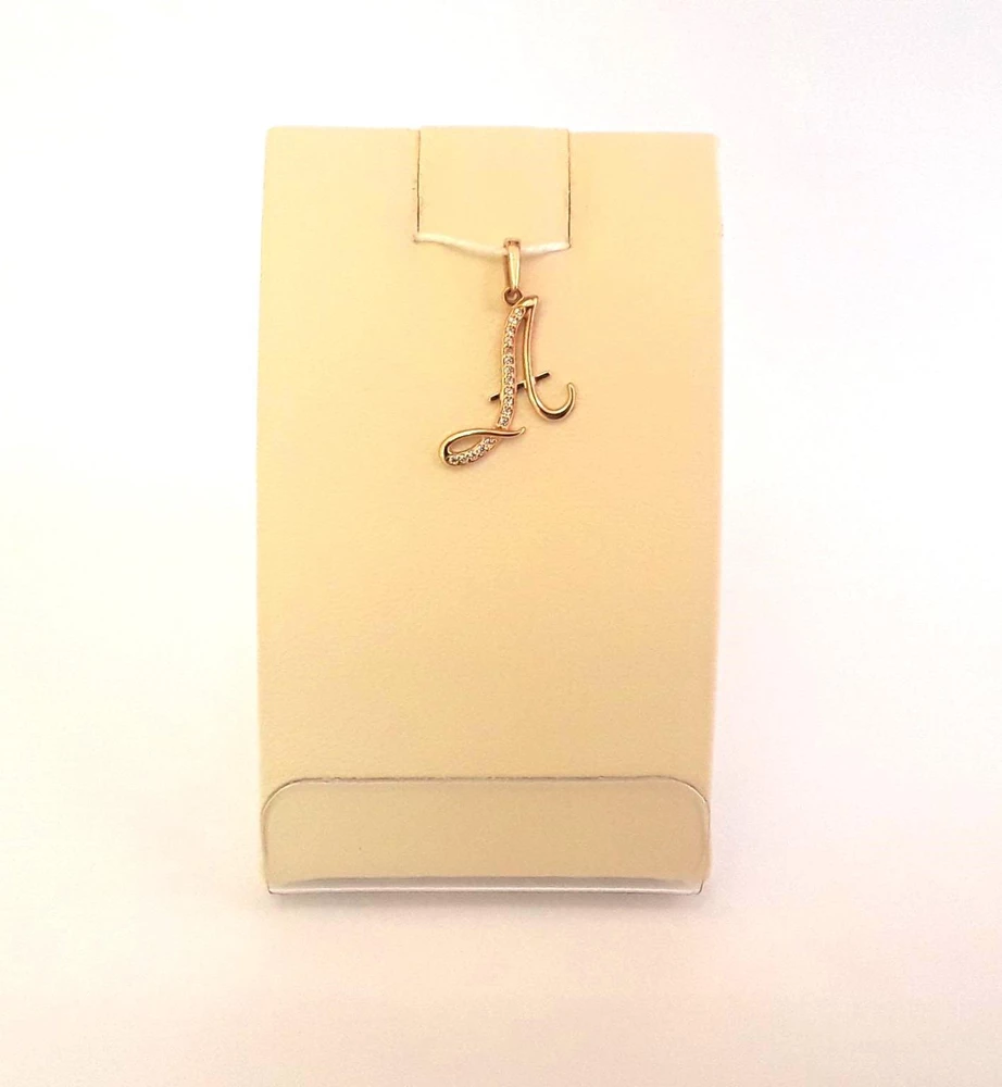 Подвес с фианитом из красного золота 585 пробы