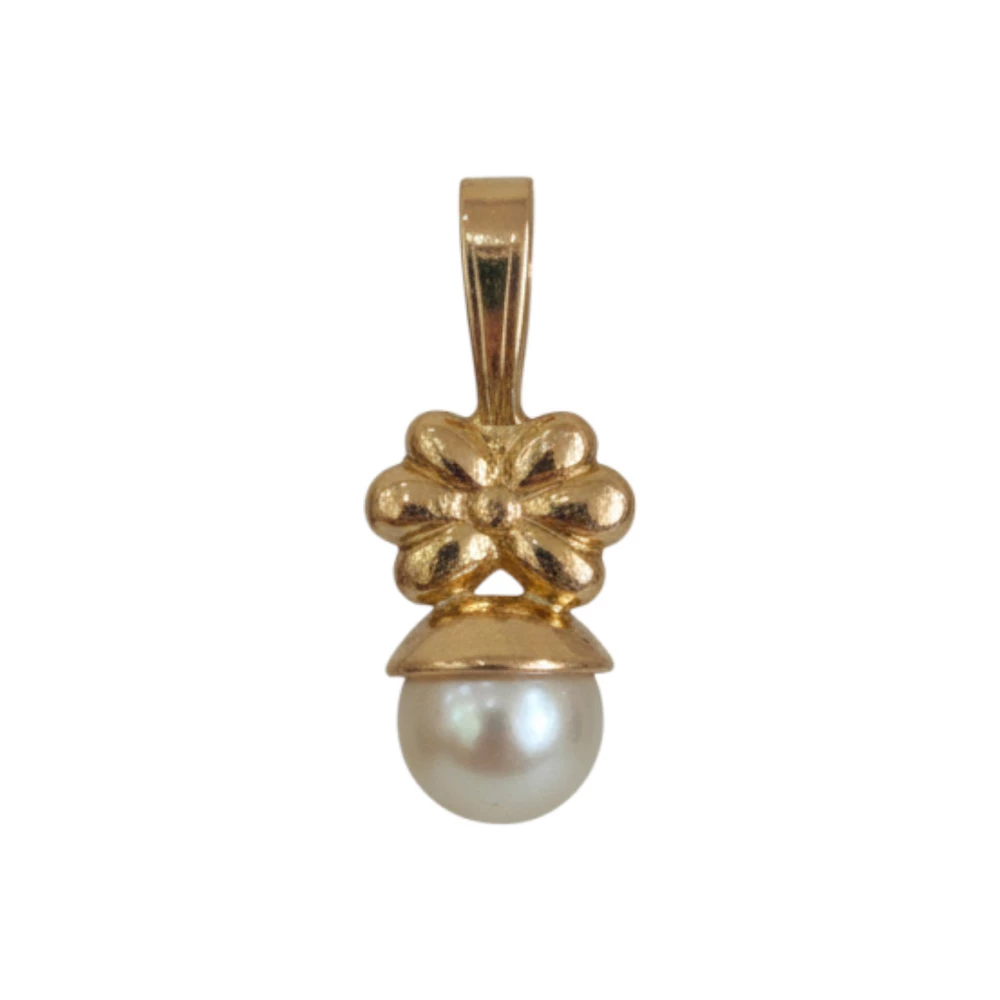 Подвес с культивированным жемчугом из красного золота 583 пробы