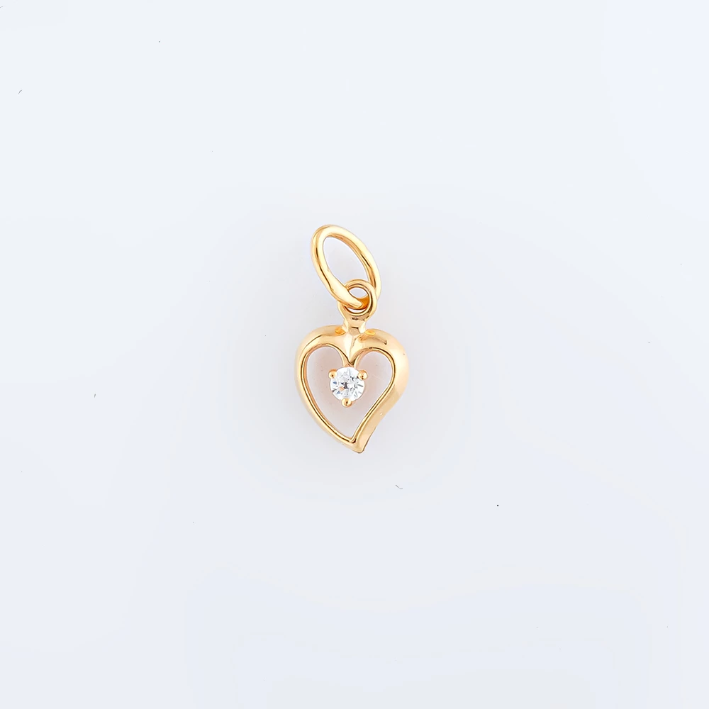 Подвес с фианитом из красного золота 585 пробы