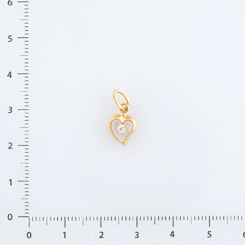 Подвес с фианитом из красного золота 585 пробы