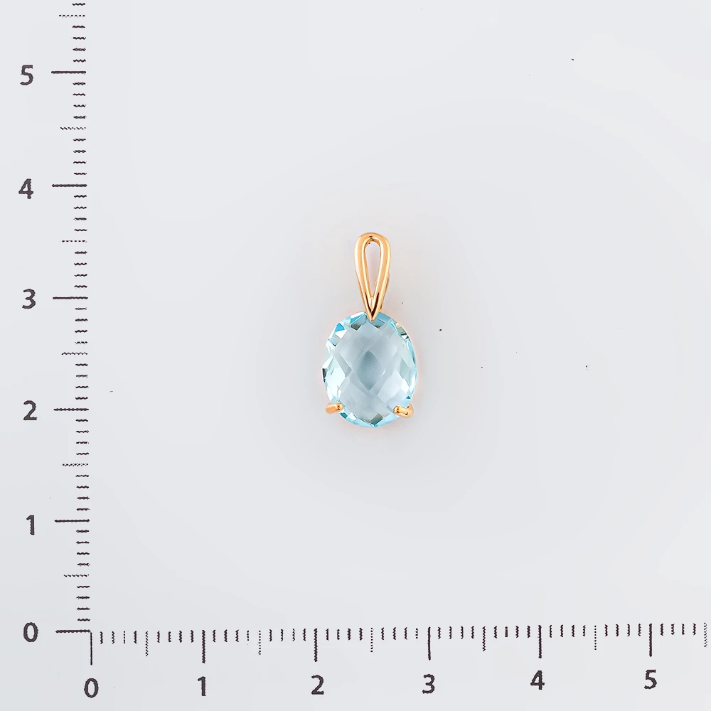 Подвес с топазом из красного золота 585 пробы