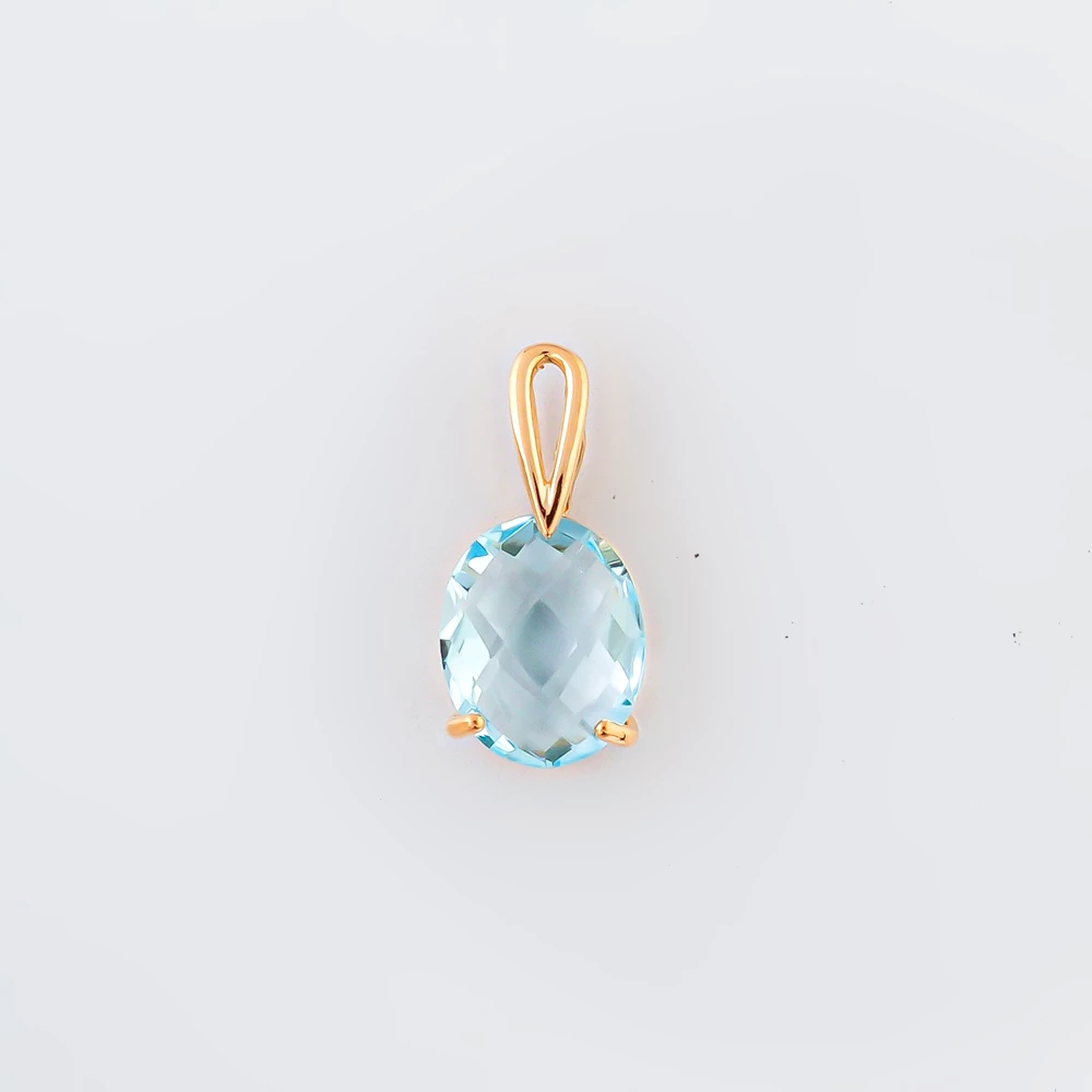 Подвес с топазом из красного золота 585 пробы