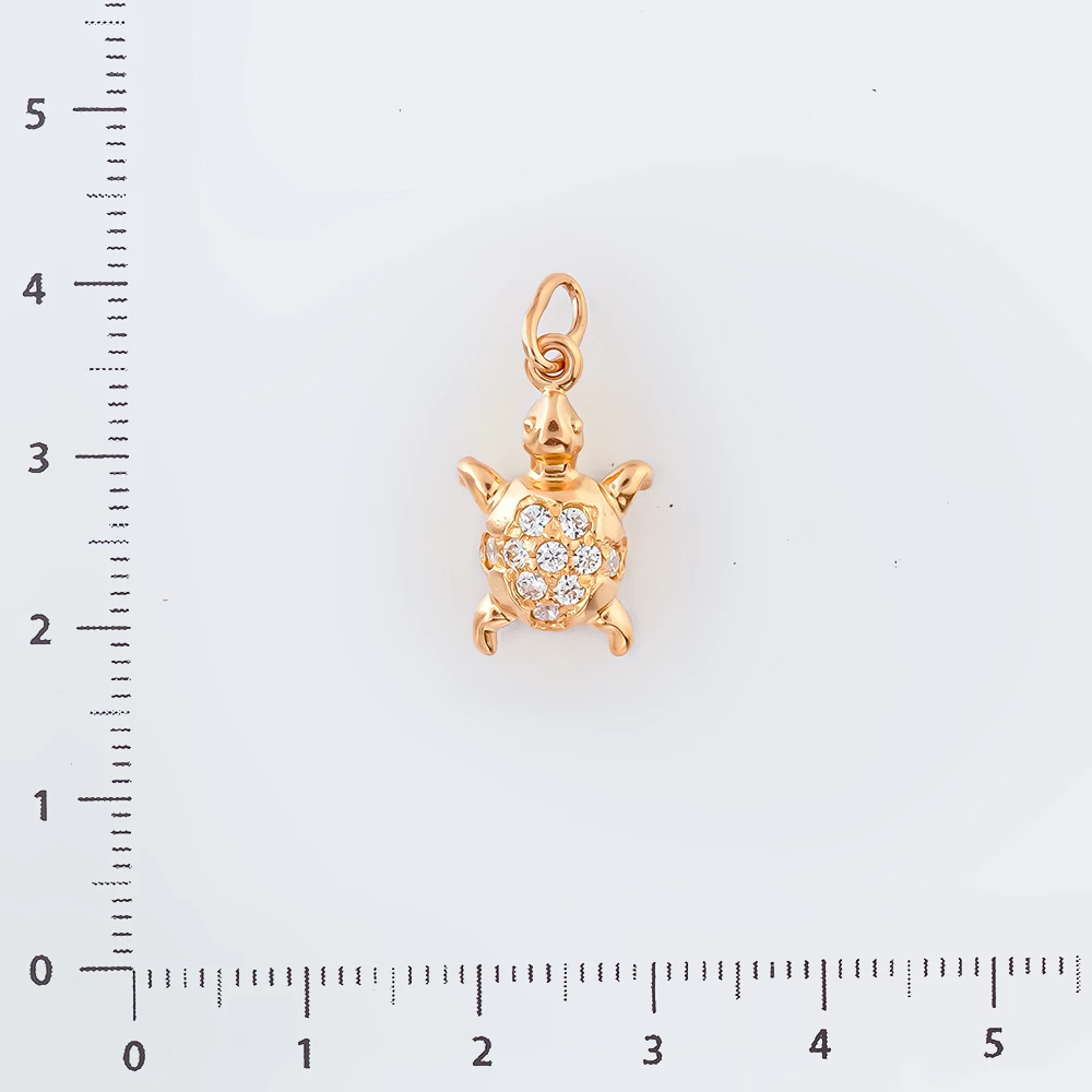 Подвес с фианитом из красного золота 585 пробы