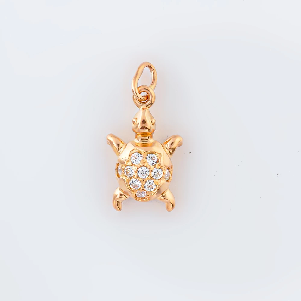 Подвес с фианитом из красного золота 585 пробы