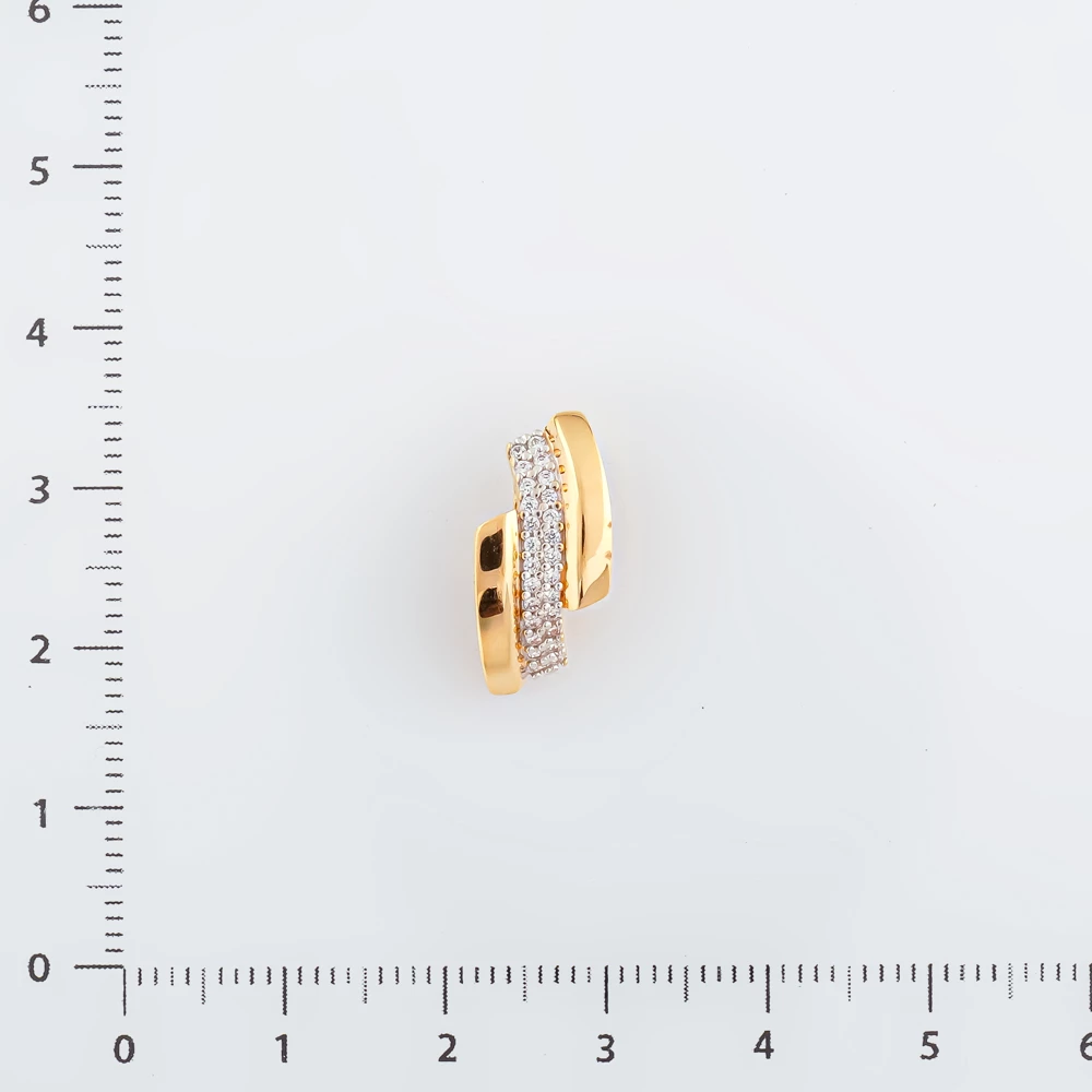 Подвес с фианитом из красного золота 585 пробы