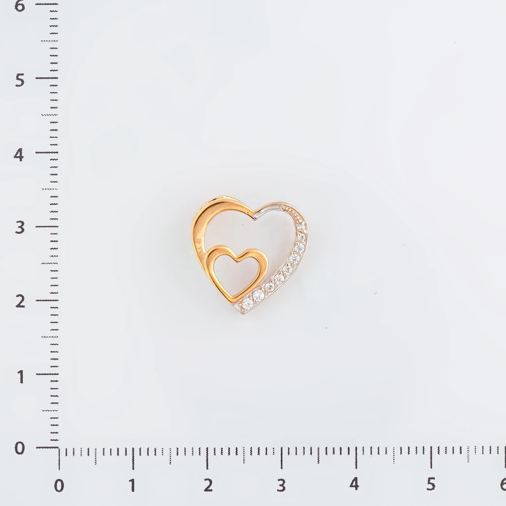 Подвес с фианитом из красного золота 585 пробы