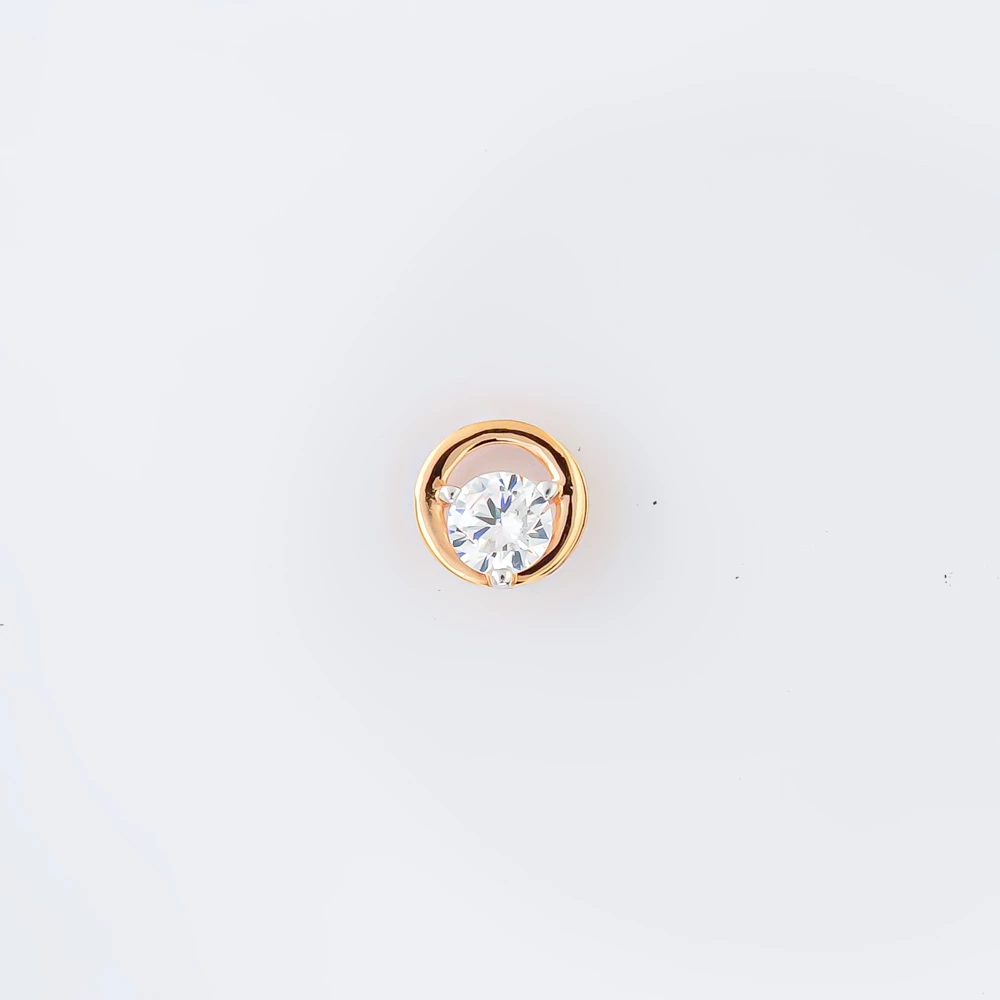 Подвес с фианитом из красного золота 585 пробы