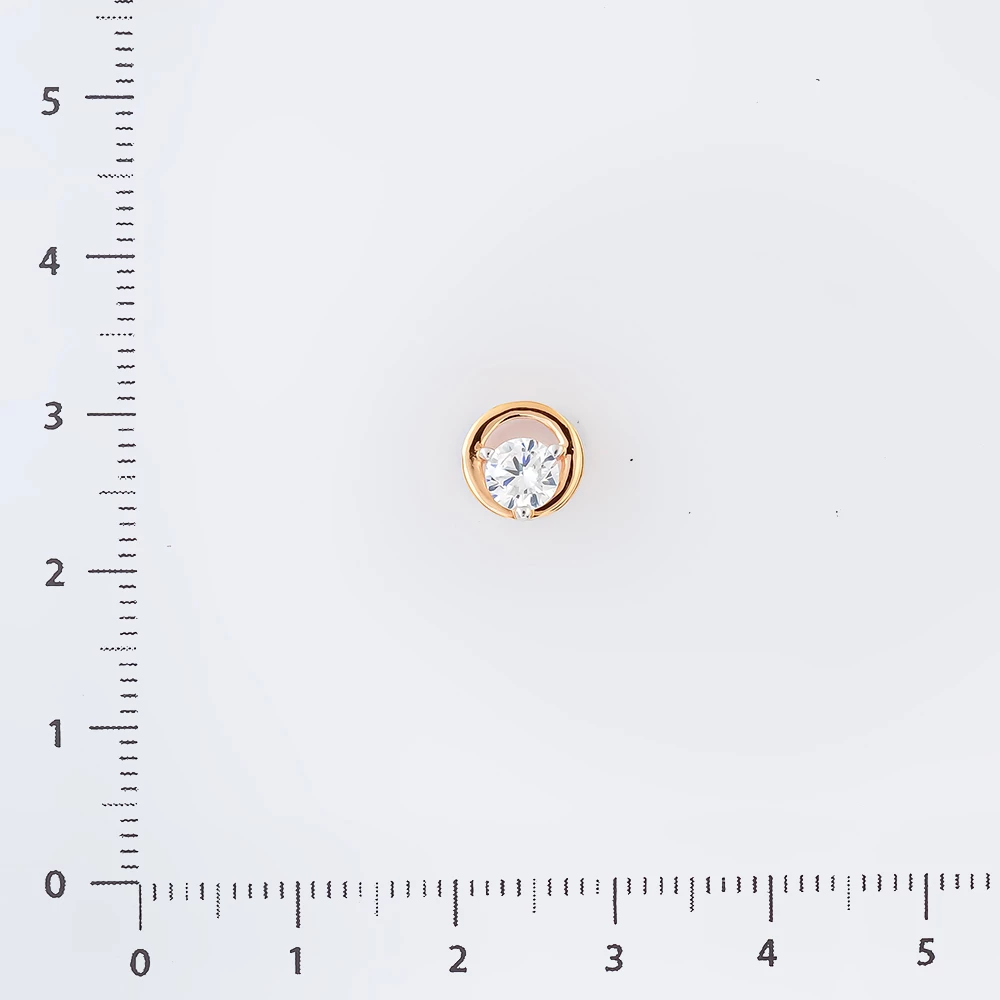 Подвес с фианитом из красного золота 585 пробы